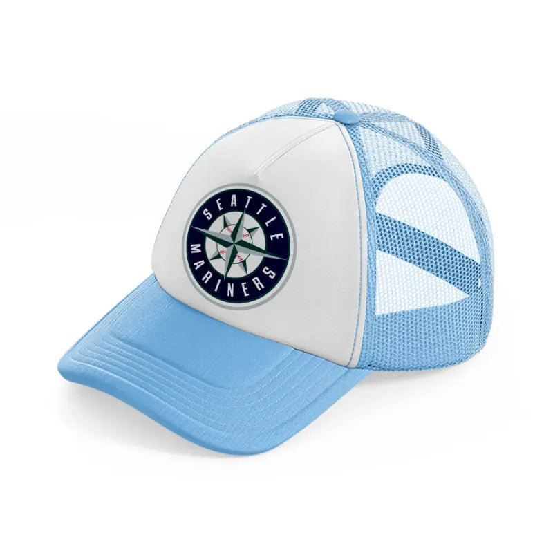 seattle mariners logo-sky-blue-trucker-hat
