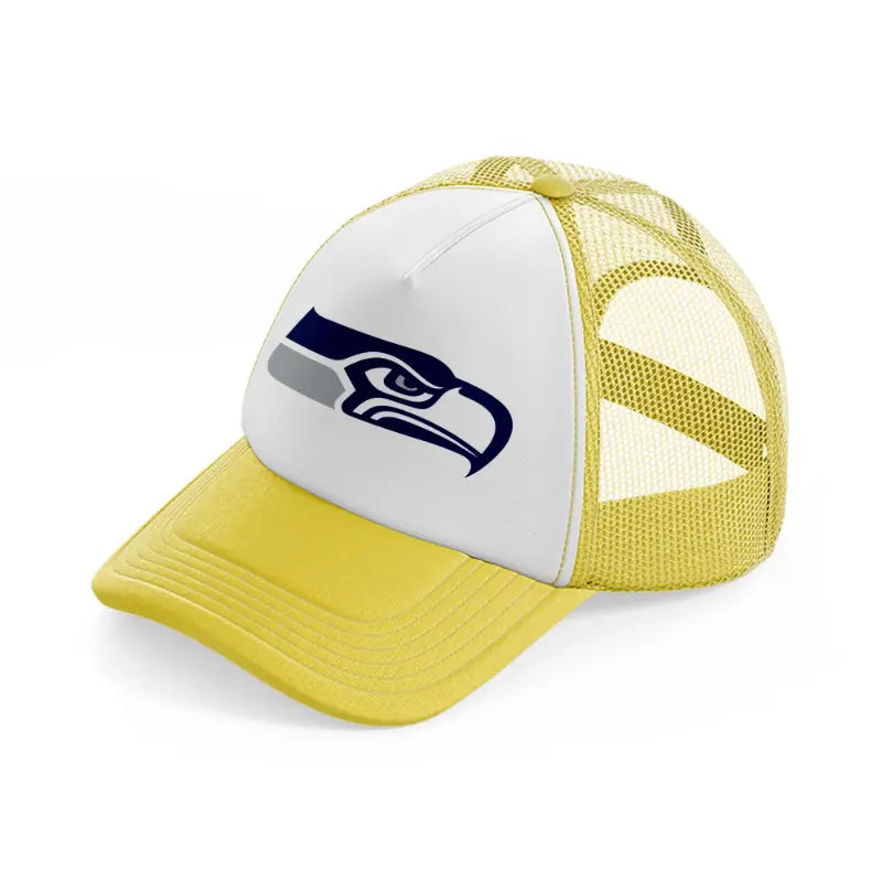 seattle seahawks emblem-yellow-trucker-hat
