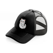 white kitten black trucker hat