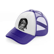 shrunken head-purple-trucker-hat