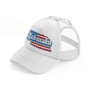 nebraska flag-white-trucker-hat