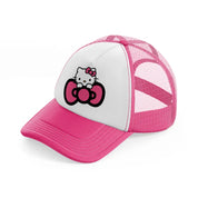 hello kitty bow-neon-pink-trucker-hat