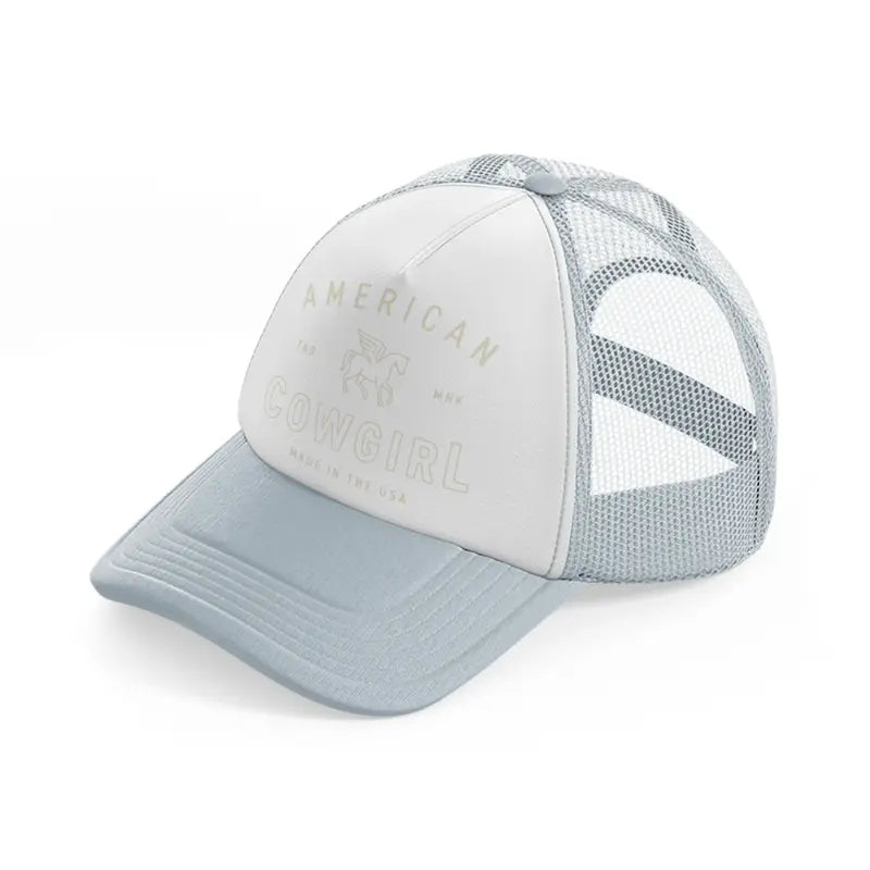 american cowgirl made in the usa-grey-trucker-hat