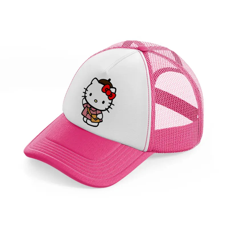 hello kitty roaming-neon-pink-trucker-hat