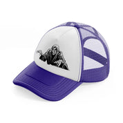 scary ghost-purple-trucker-hat