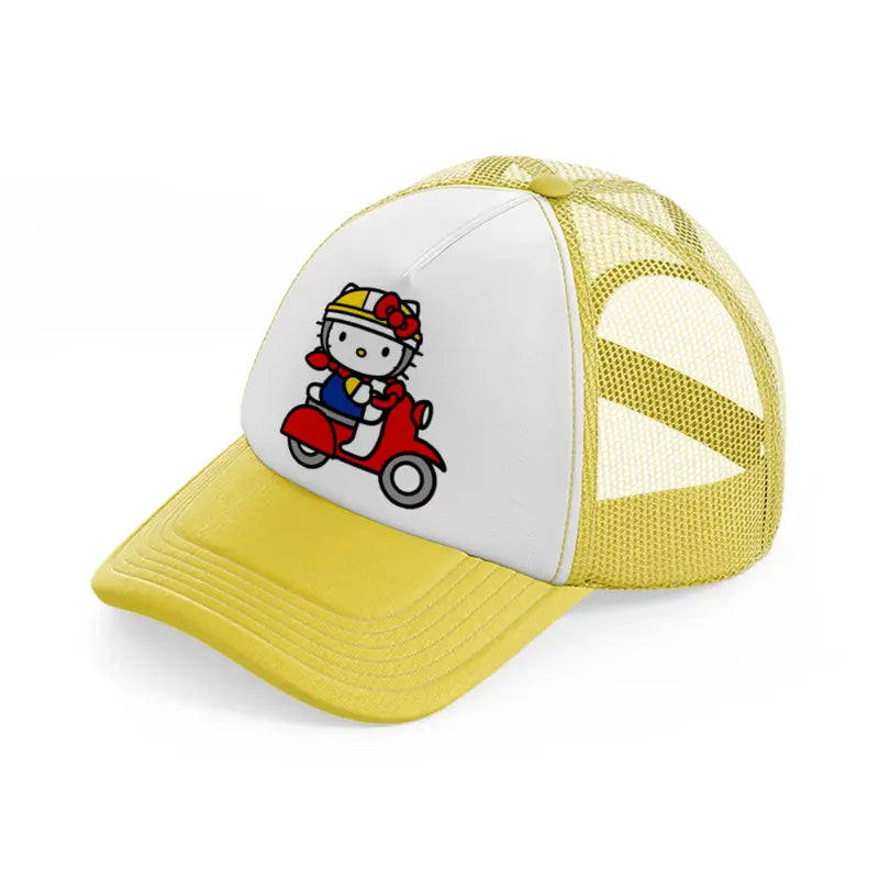 hello kitty vespa yellow trucker hat