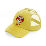 keep calm and play football-gold-trucker-hat