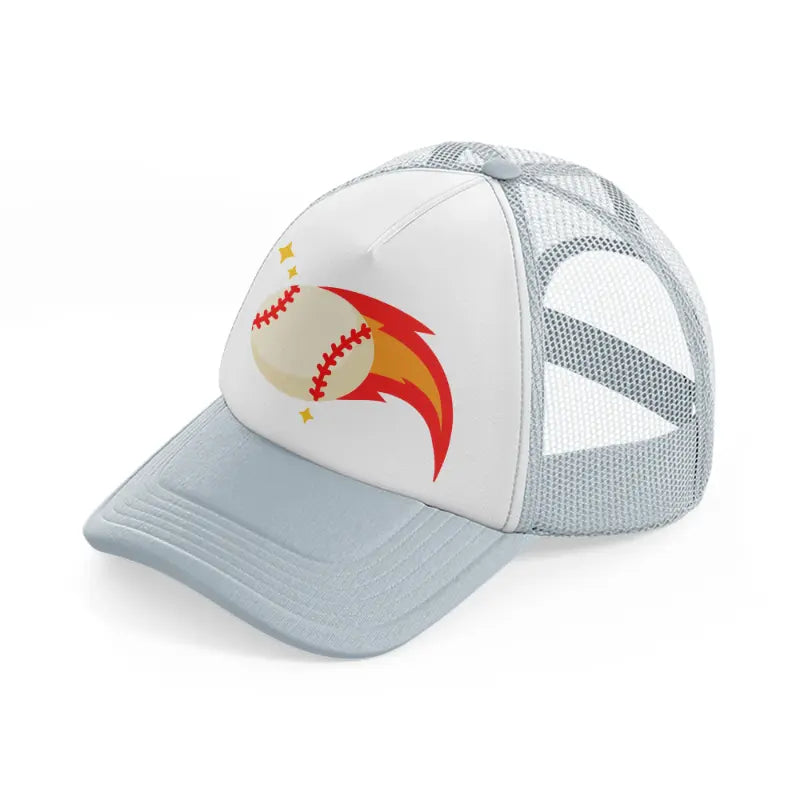 baseball fire-grey-trucker-hat