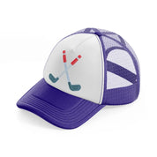 golf sticks sign-purple-trucker-hat