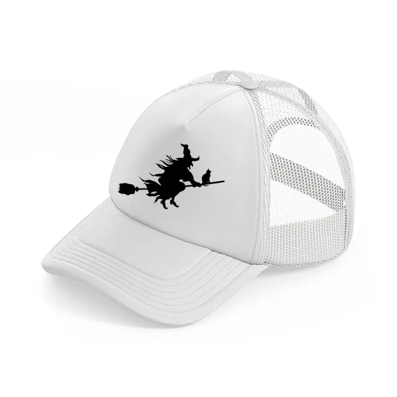 flying witch-white-trucker-hat