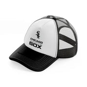chicago white sox logo-black-and-white-trucker-hat