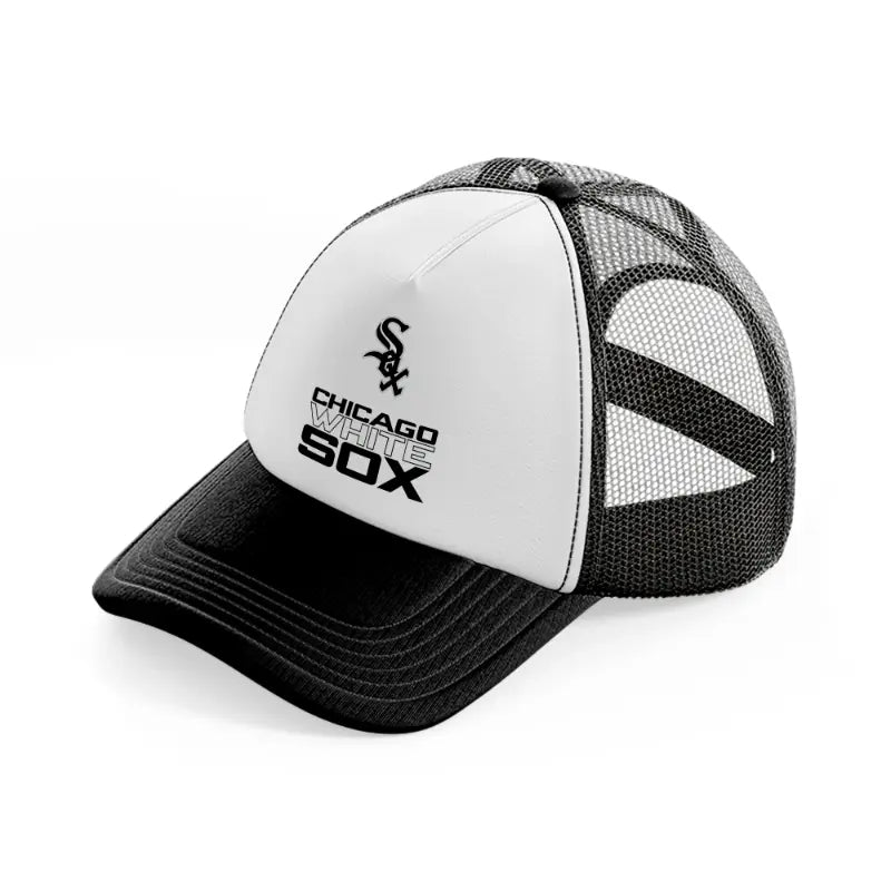 chicago white sox logo black and white trucker hat