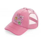 bunny smilies pink trucker hat